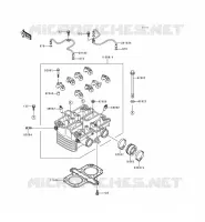 CYLINDER HEAD voor Kawasaki EN500 LTD 1998