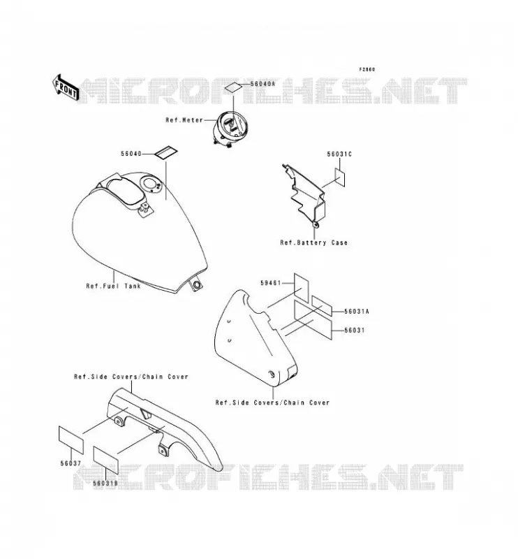 LABELS Kawasaki MOTOS 500 1998 EN500 LTD  EN500-C3
