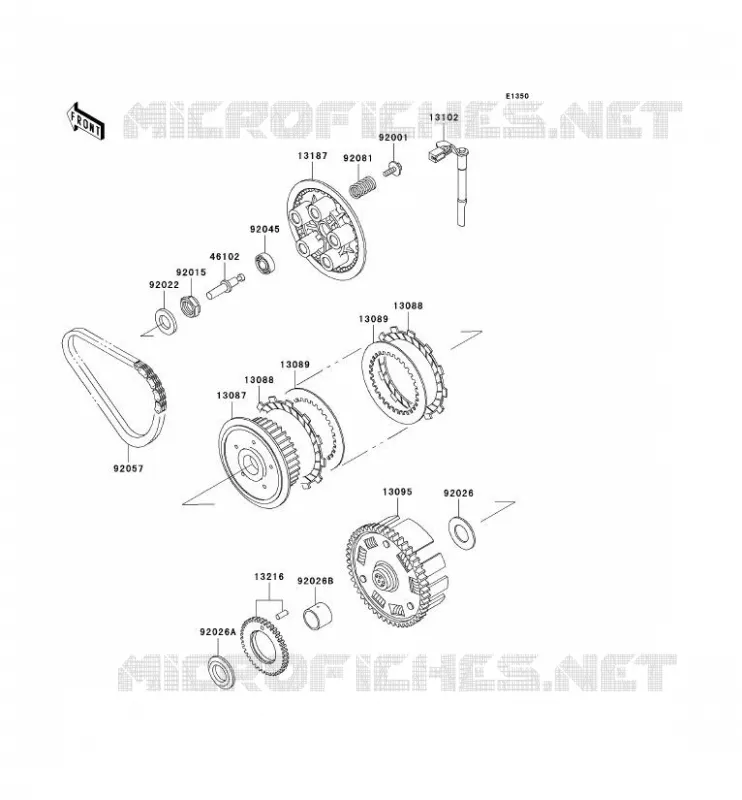 CLUTCH Kawasaki MOTOS 500 2007 EN500 LTD  EN500C7F