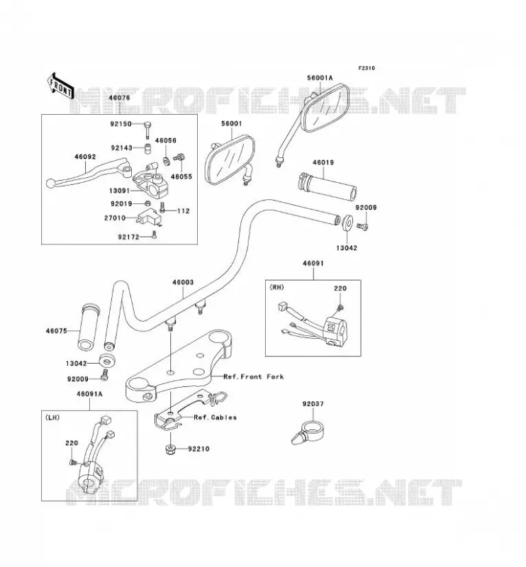 HANDLEBAR Kawasaki MOTOS 500 2007 EN500 LTD  EN500C7F