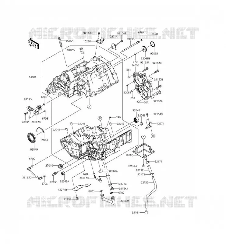 CRANKCASE(S) Kawasaki MOTOS 650 2016 VULCAN S  EN650AGF