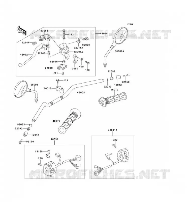 HANDLEBAR Kawasaki MOTOS 500 2000 ER-5  ER500-A4