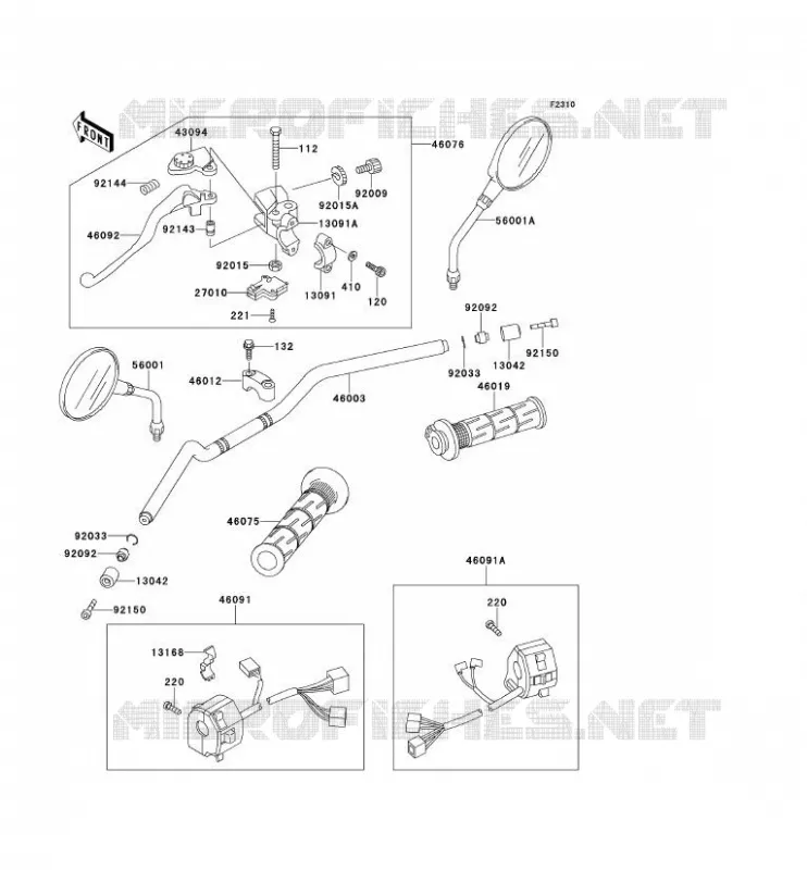 HANDLEBAR Kawasaki MOTOS 500 2000 ER-5  ER500-A4