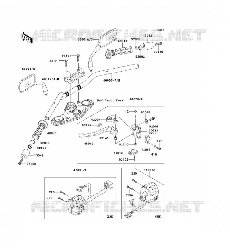 HANDLEBAR Kawasaki MOTOS 650 2006 ER-6N ABS  ER650B6F