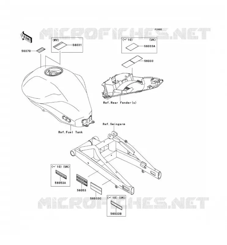 LABELS Kawasaki MOTOS 650 2010 ER-6N ABS  ER650DAF