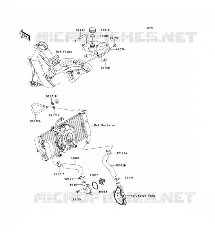 WATER PIPE Kawasaki MOTOS 650 2011 ER-6N ABS  ER650DBF