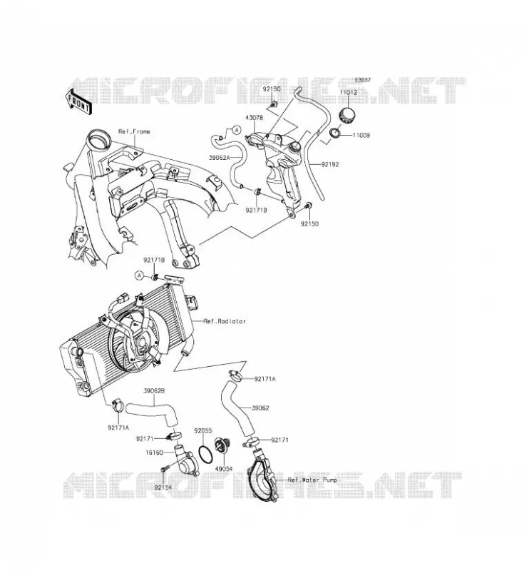 WATER PIPE Kawasaki MOTOS 650 2012 ER-6N  ER650ECF