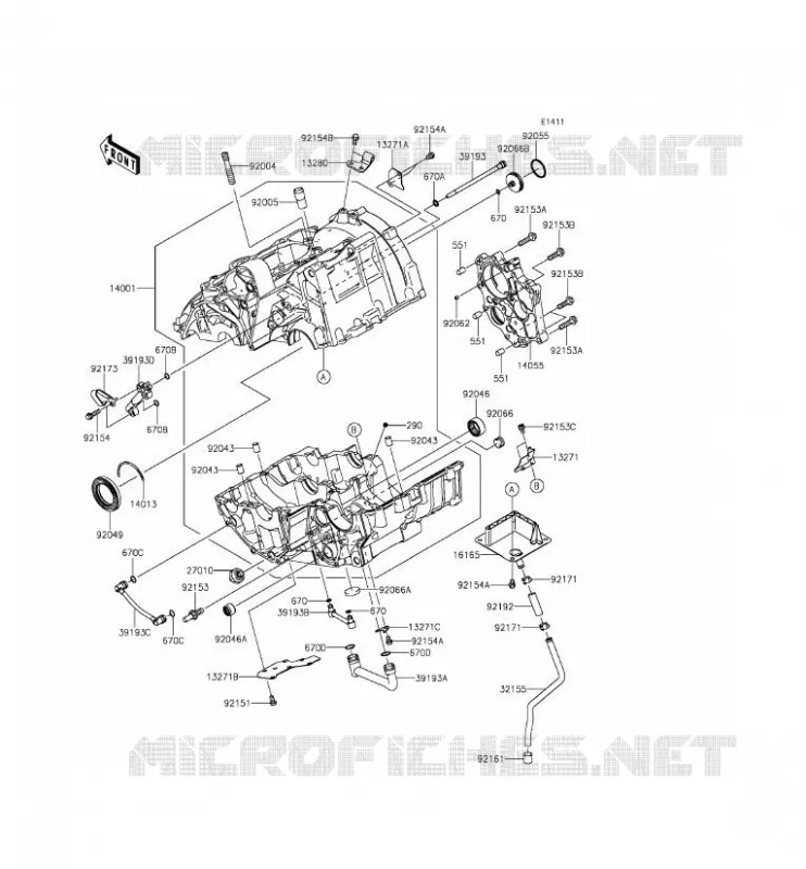 CRANKCASE(S) Kawasaki MOTOS 650 2012 ER-6N  ER650ECF