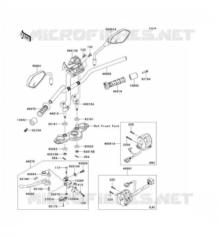 HANDLEBAR Kawasaki MOTOS 650 2012 ER-6N  ER650ECF