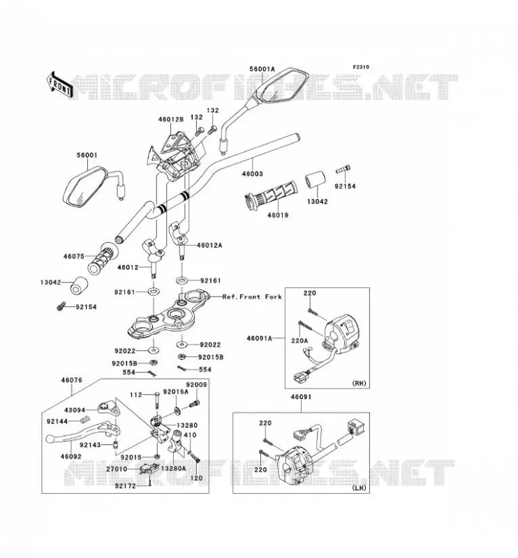 HANDLEBAR Kawasaki MOTOS 650 2012 ER-6N  ER650ECF