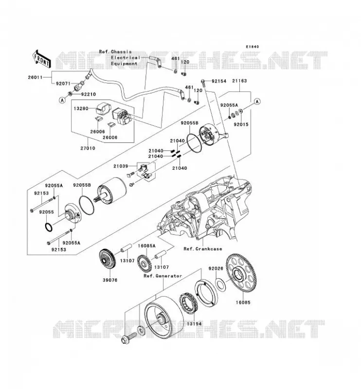 STARTER MOTOR Kawasaki MOTOS 650 2012 ER-6N  ER650ECF