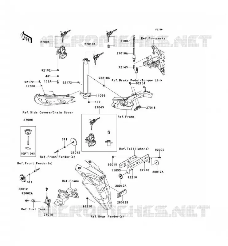 SWITCH - REFLECTORS Kawasaki MOTOS 650 2012 ER-6N  ER650ECF