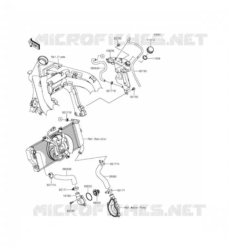 WATER PIPE Kawasaki MOTOS 650 2012 ER-6N ABS  ER650FCF