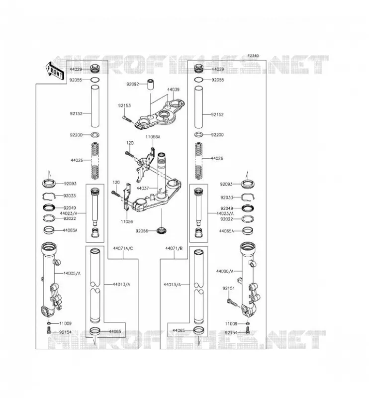 FRONT FORK Kawasaki MOTOS 650 2012 ER-6N ABS  ER650FCF