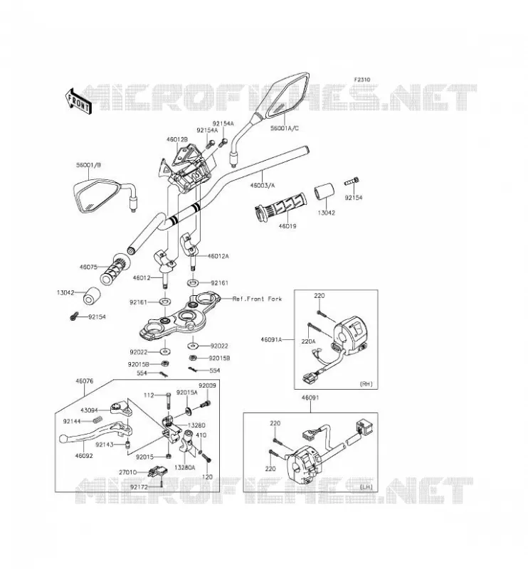 HANDLEBAR Kawasaki MOTOS 650 2012 ER-6N ABS  ER650FCF