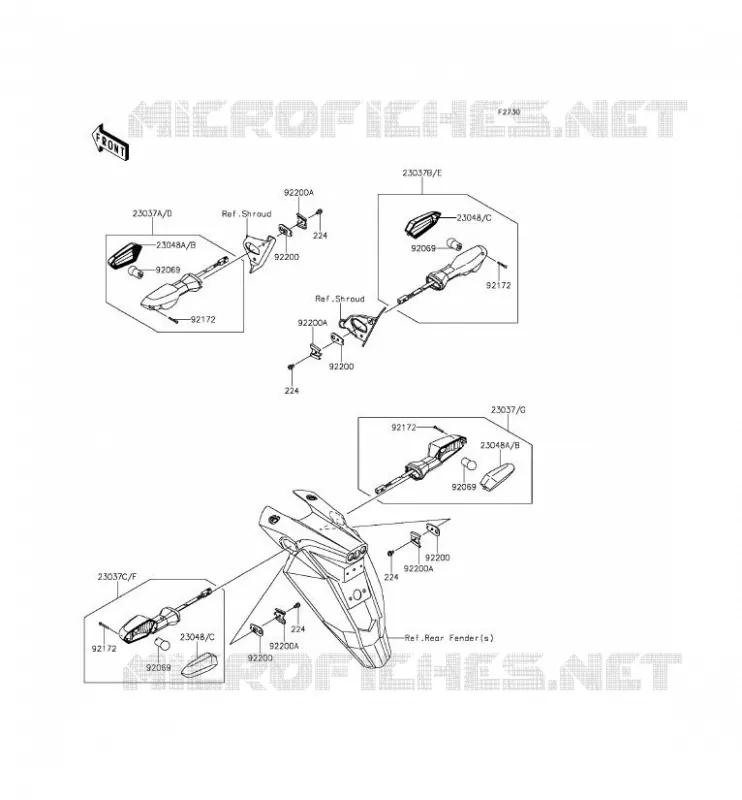 INDICATORS Kawasaki MOTOS 650 2012 ER-6N ABS  ER650FCF