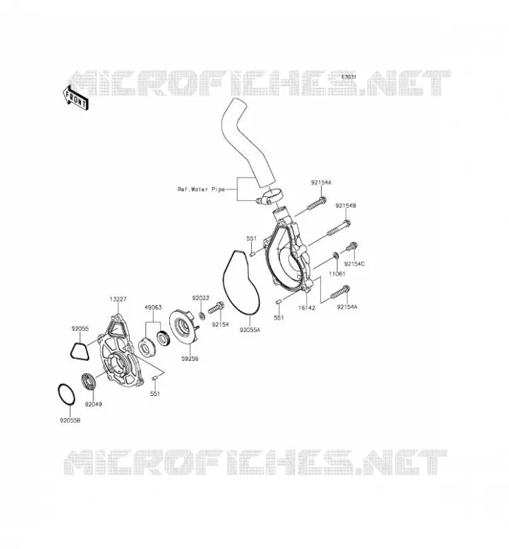WATER PUMP Kawasaki MOTOS 650 2012 ER-6N ABS  ER650FCF
