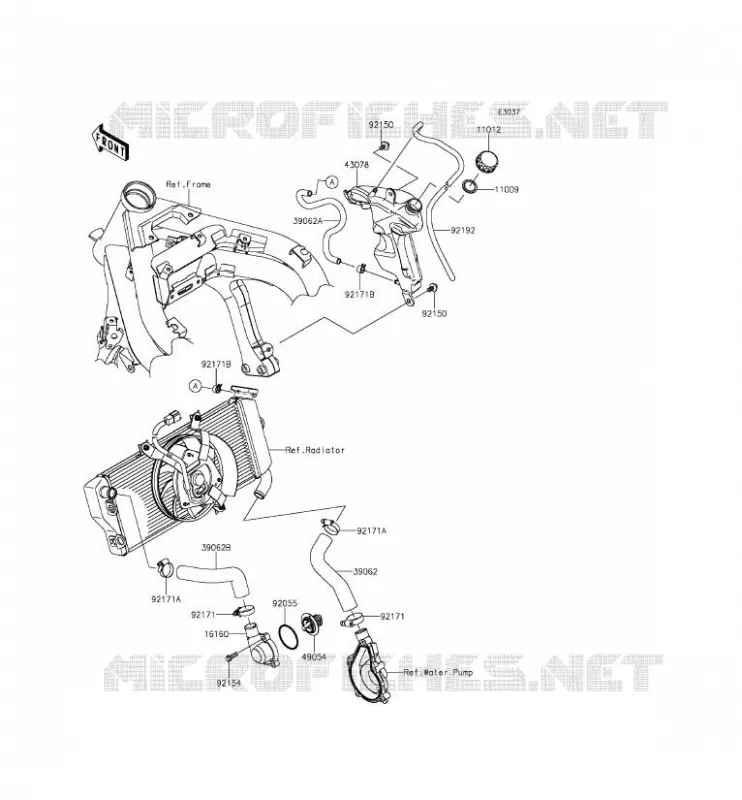 WATER PIPE Kawasaki MOTOS 650 2013 ER-6N ABS  ER650FDS