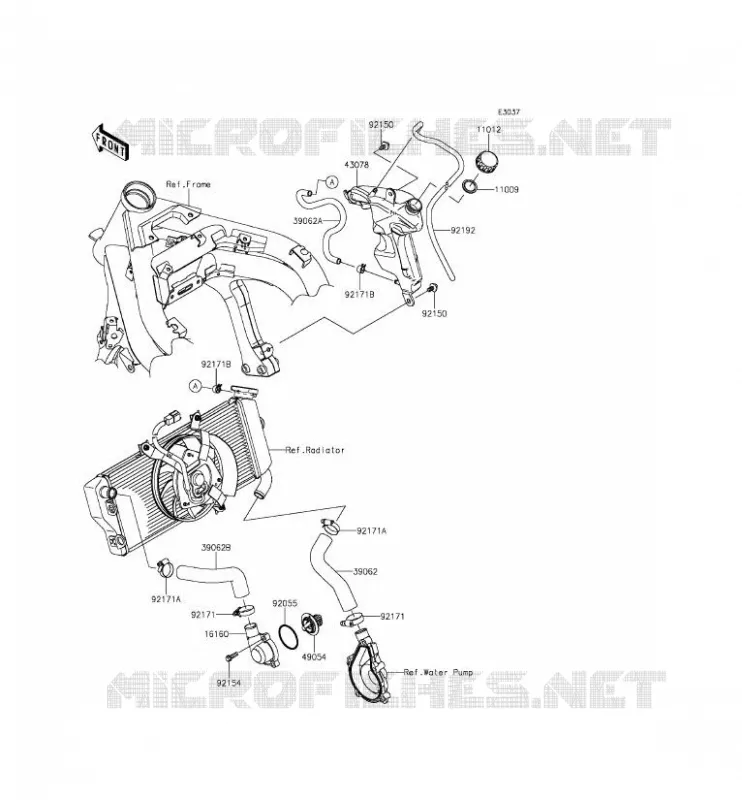 WATER PIPE Kawasaki MOTOS 650 2014 ER-6N ABS  ER650FEF