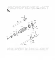 GEAR CHANGE DRUM   SHIFT FORKS voor Kawasaki ER-6N ABS 2015
