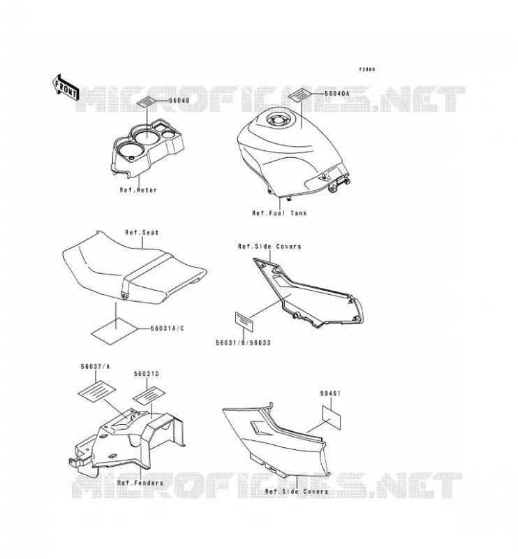 LABELS Kawasaki MOTOS 250 1996 NINJA 250R  EX250-F10