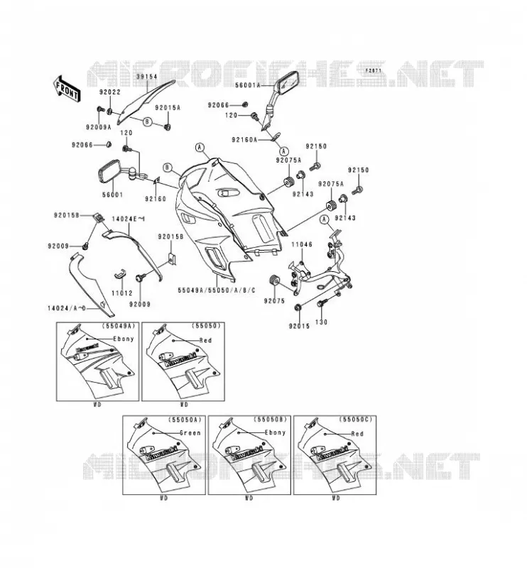 COWLING Kawasaki MOTOS 250 2000 NINJA 250R  EX250-F14