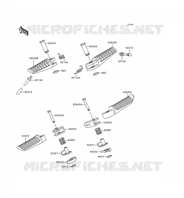 FOOTREST Kawasaki MOTOS 250 2000 NINJA 250R  EX250-F14