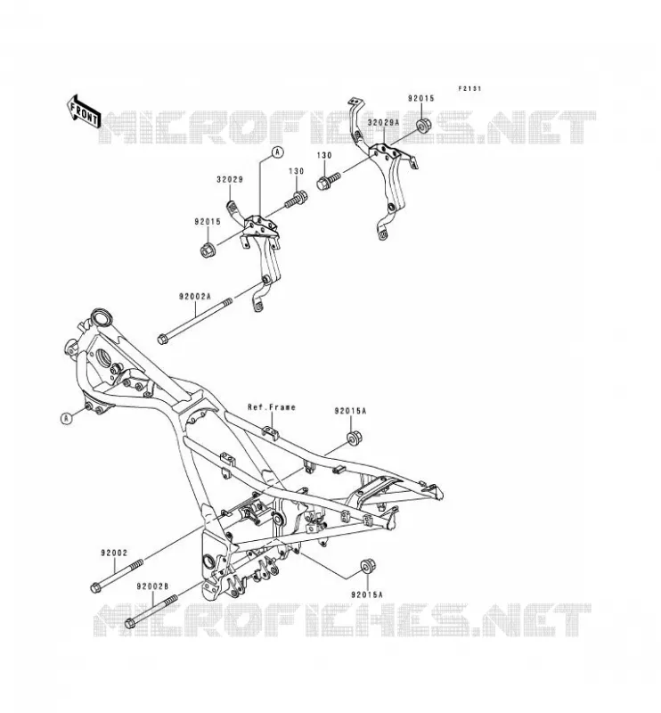FRAME PARTS (COUVERTURE) Kawasaki MOTOS 250 2000 NINJA 250R  EX250-F14