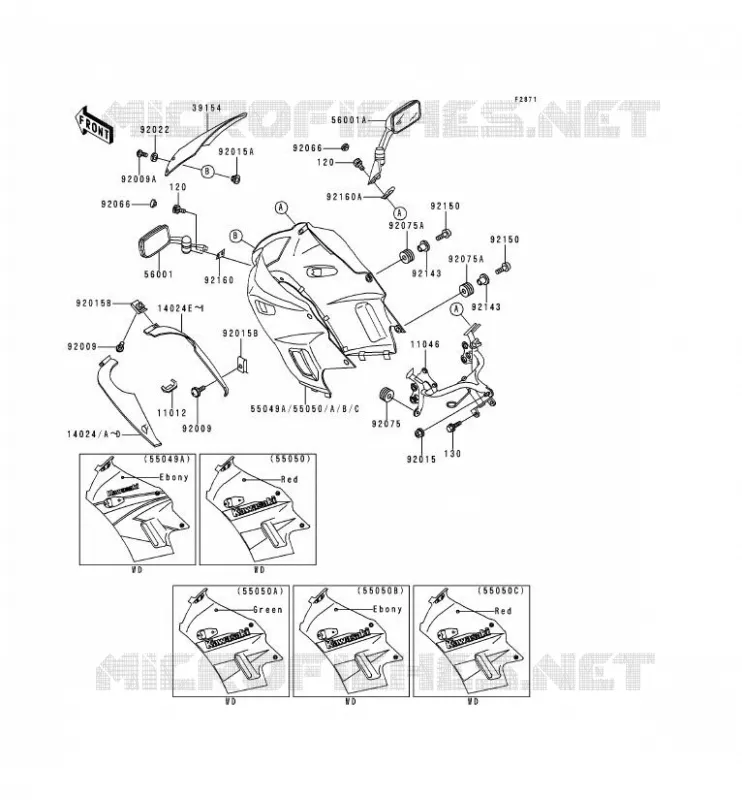 COWLING Kawasaki MOTOS 250 2000 NINJA 250R  EX250-F14