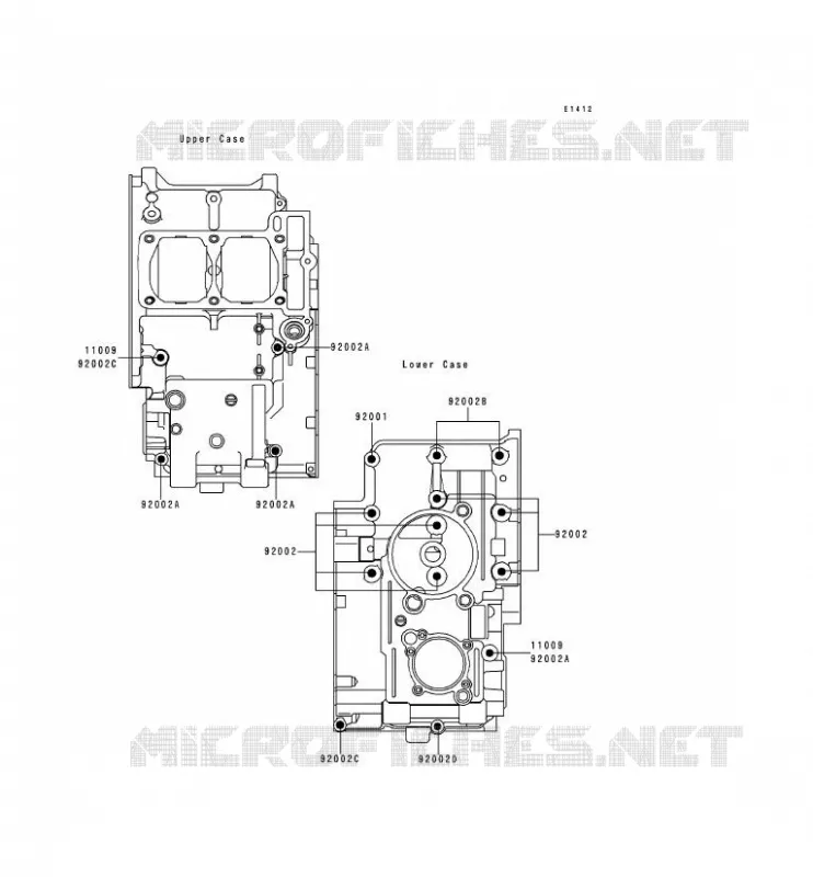 CRANKCASE BOLT Kawasaki MOTOS 250 2000 NINJA 250R  EX250-F14