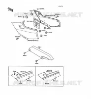 SIDE COVERS   CHAIN COVER voor Kawasaki GPX250R 1989