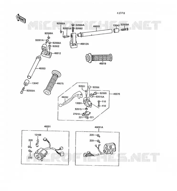 HANDLEBAR Kawasaki MOTOS 250 1989 GPX250R  EX250-F3