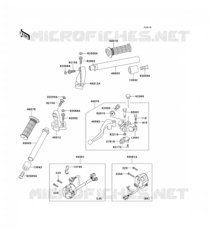 HANDLEBAR Kawasaki MOTOS 250 2006 NINJA 250R  EX250F6F