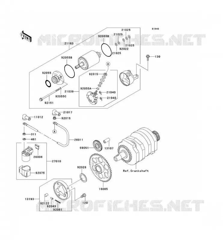 STARTER MOTOR Kawasaki MOTOS 250 2006 NINJA 250R  EX250F6F