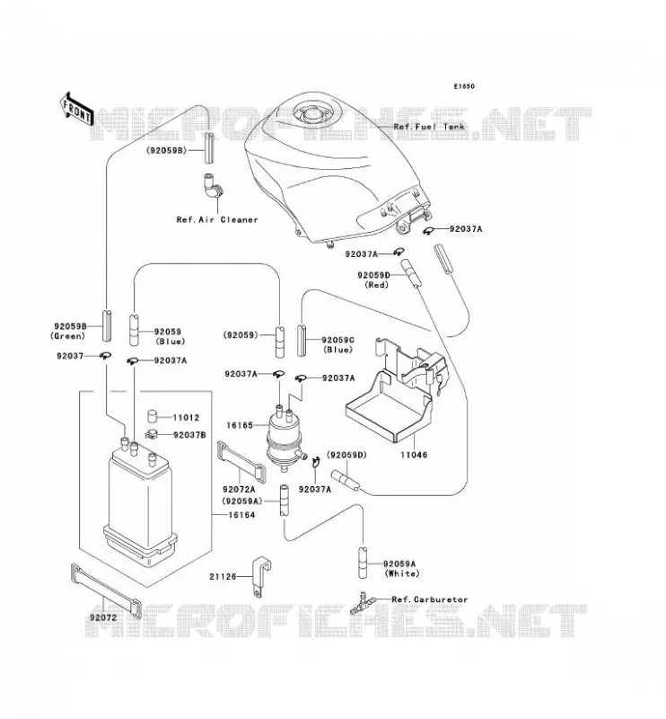 FUEL EVAPORATION SYSTEM(CA) Kawasaki MOTOS 250 2006 NINJA 250R  EX250F6F