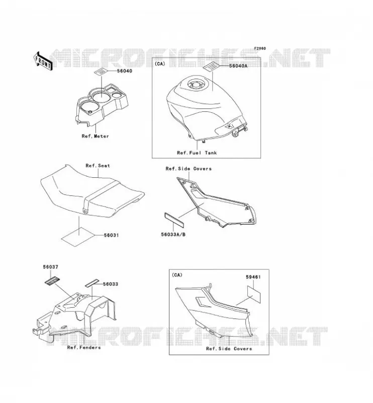 LABELS Kawasaki MOTOS 250 2007 NINJA 250R  EX250F7F