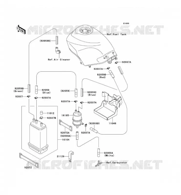 FUEL EVAPORATION SYSTEM(CA) Kawasaki MOTOS 250 2007 NINJA 250R  EX250F7F