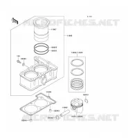 CYLINDER   PISTON  voor Kawasaki ZZR250 2000