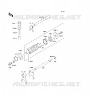 GEAR CHANGE DRUM   SHIFT FORKS voor Kawasaki ZZR250 2001