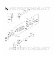 GEAR CHANGE DRUM   SHIFT FORKS voor Kawasaki ZZR250 2003