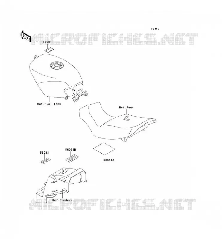 LABELS Kawasaki MOTOS 250 2003 ZZR250  EX250-H14
