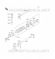 GEAR CHANGE DRUM   SHIFT FORKS voor Kawasaki ZZR250 2003