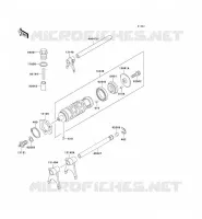 GEAR CHANGE DRUM   SHIFT FORKS voor Kawasaki ZZR250 2003