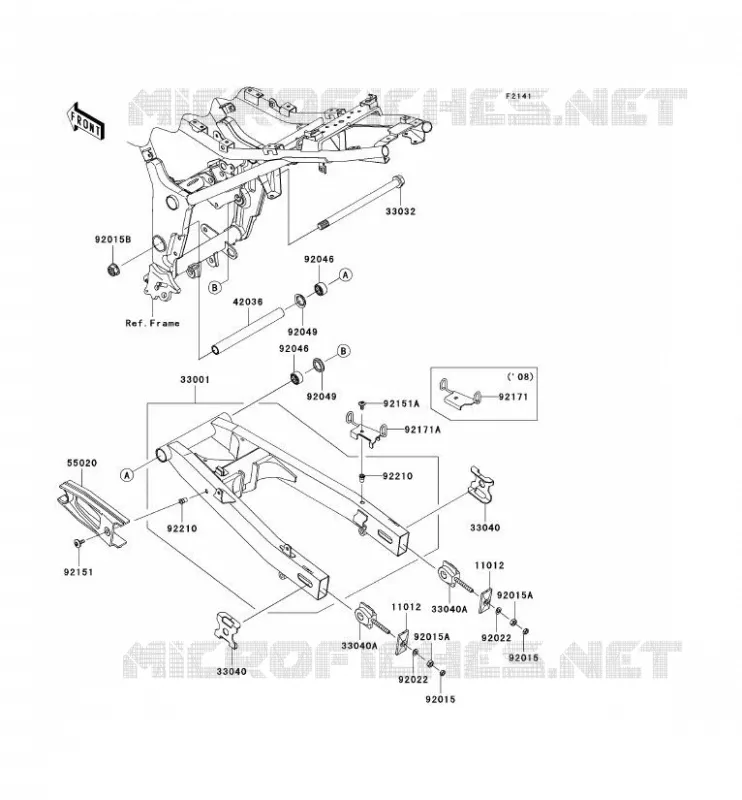 SWINGARM Kawasaki MOTOS 250 2009 NINJA 250R  EX250J9F