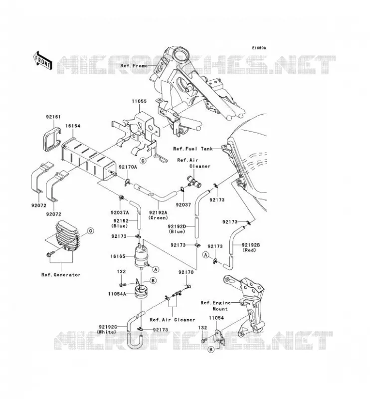 FUEL EVAPORATION SYSTEM Kawasaki MOTOS 250 2009 NINJA 250R  EX250J9FA