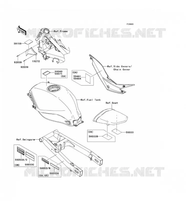 LABELS Kawasaki MOTOS 250 2010 NINJA 250R  EX250JAF