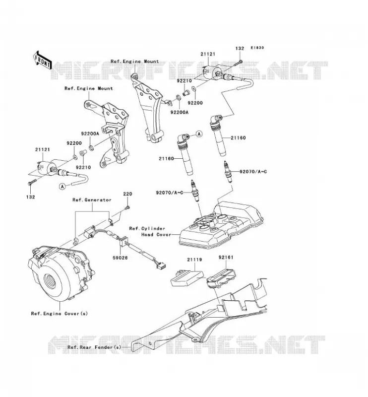 IGNITION SYSTEM Kawasaki MOTOS 250 2011 NINJA 250R  EX250JBFA