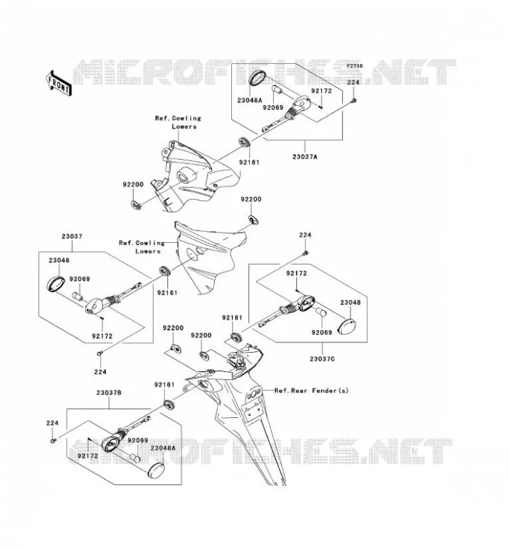 INDICATORS Kawasaki MOTOS 250 2012 NINJA 250R  EX250JCFA