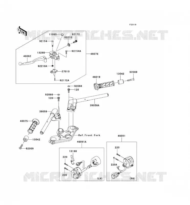 HANDLEBAR Kawasaki MOTOS 250 2012 NINJA 250R  EX250JCFA