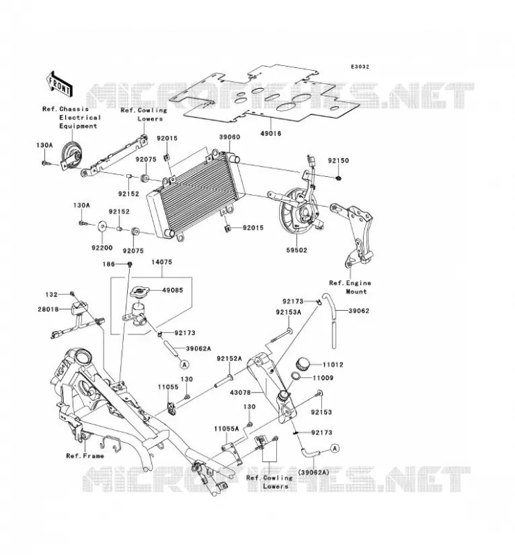 RADIATOR Kawasaki MOTOS 250 2009 NINJA 250R  EX250K9F
